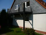 Balkon mit Edelstahlgeländer, Zimmerei, Holzbau, Glashütte