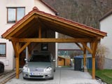 Carport mit ungleich geneigtem Dach, Zimmerei, Holzbau, Glashütte