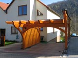 Einzelcarport mit vorgesehenem Anbau, Zimmerei, Holzbau, Glashütte