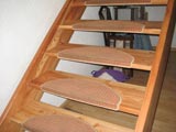 Eingestemmte gerade Treppe, Zimmerei, Holzbau, Glashütte